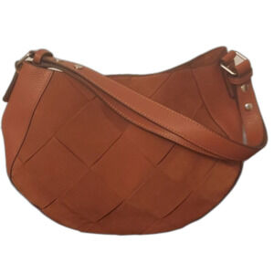 Nordstrom Treasure and Bond Suede Hobo Shoulder Crossbody Bag Orange Rust W…
